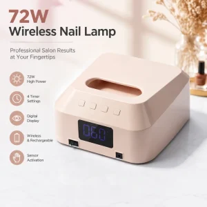 72W UV LED Nail Lamp with Fast Curing for Salon & Home Use Portable Plug in Style