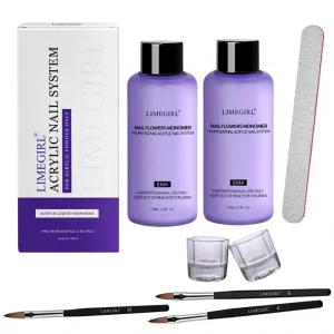 75ML Acrylic Nail System Resin Nail Crystal Liquid Set with Powder Glue and Tools Full Set