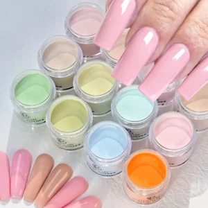 7g*12 Jars Acrylic Powder Pink Green Orange Acrylic Nail Professional Powder for Nails Extension 3D Tips Carving