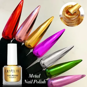 7ml Metallic Glitter Normal Nail Lacquer Polish Private Label Quick Dry Long Lasting Regular Mirror Chrome Nail Polish