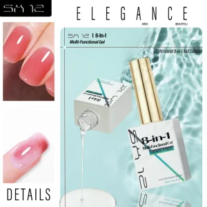 8 in 1 Multi Purpose Nail Gel Base Builder Glue Extension Gel OEM Vegan Non Toxic Fast Drying Long Lasting Soak off