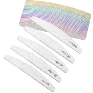 80 100 150 180 240 Grit Custom Logo Nail Files Double Sided Washable Emery Boards Reusable Nail Buffers