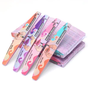 80 100 150 180 Grit Double Sided Emery Board Half Moon Nail File Buffers Custom Logo Accessories Tool Manicure Kit