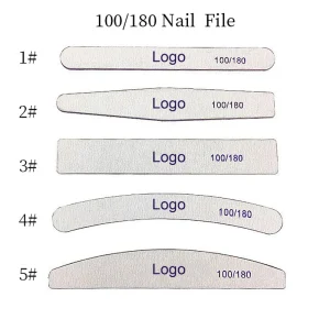 80 80 Grit Nail Files Professional Custom Logo Nail Files and Buffers Emery Board Nail Files 100 180