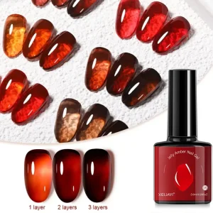 8ml Jelly Brown Gel Nail Polish Transparent Nude White Dark Red Colors Gel Polish Kit for Salon Gel Manicure and Nail Art DIY