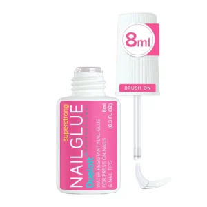 8ml Quick Drying Clear Nail Glue Strong and Long Lasting Liquid Plate Adhesive with Brush for Nail Art
