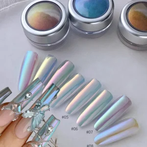9 Colors Chameleon Holographic Aurora Chrome Nail Powder Color Shift Mirror Pigment Dust for DIY Manicure Nail Art