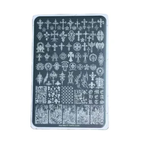 9.5*14.5cm Cross Gothic Lettering Heart-shaped Nail Stamping Plates Tool