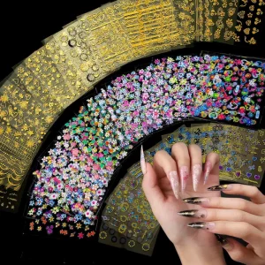 90pcs bag Flower Nail Art Stickers Gold Floral Nail Decals for Nails Design Manicure Nail Art Decoration Sticker
