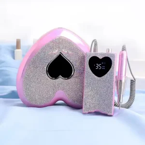 96W High Power Heart Shape Diamond Nail Lamp Pink Light LED Nail Lamp Professional Fast Drying Gel Nail Lamp Dryer for Salon