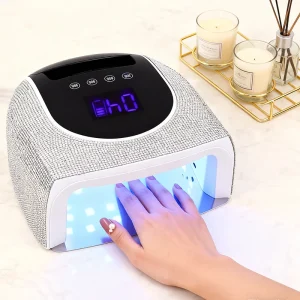 96W Professional UV LED Nail Lamp Nail Dryer with Diamonds Cordless With 4 Timer Settings Lamp for Manicure Nail Salon