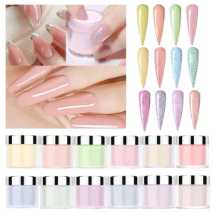 9D Chameleon Pigment Foreign Trade 12 Colors Crystal Powder Nail Art Glitter Carving Soaking Fairy Nail Decoration Materials Model FOZ255