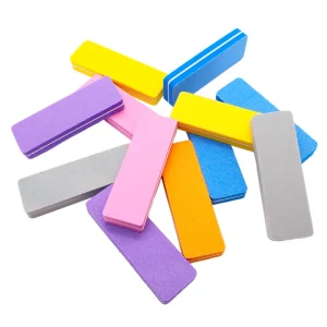 9cm Square Double Sided Mini Washable Sponge Nail Buffer Block 100/180 Grit Sandpaper Abrasive File for Acrylic/Natural Nails