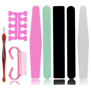 9pcs Double Sided Nail File Buffer Professional Manicure Tool Kit Nail Set Tool