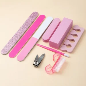 9pcs Nail Art Buffer File Block Professional Manicure Tools Kit Rectangular Nail Files Brush Nail Art Tools