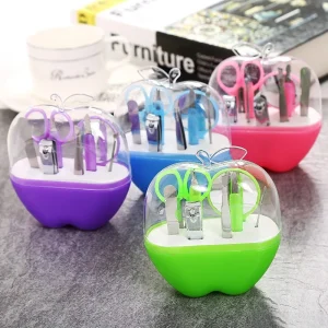 9pcs set Apple Nail Clipper Tools Stainless Steel Kits Fashion Mirror Travel Manicure Sets for Baby