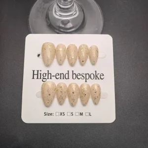 A Sense of Sophistication Solid Color Gradient Handmade Almond Press on Nails Artificial Support Customization