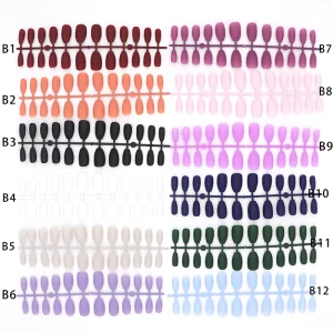 ABS Material Coffin Design False Nail Tips Several Colours for Finger Application