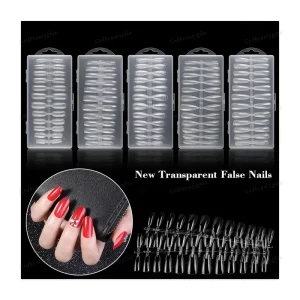 ABS Transparent Nail Tips False Nails Full Cover Artificial Fingernails