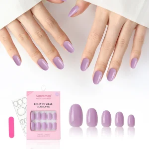 AIERFEI 30PCS Luxury Press on Nails Solid Color Soft Gel False Nails Full Cover Ready to Wear Always Popular Design