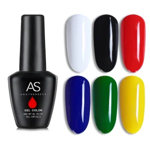 AS Classic Style Super Black and White Gel Polish OEM Private Label UV LED Nail Supplies Salon Nail Polish Gel Polish