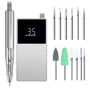 AT NDB 012 35000rpm Rechargeable Brushless Portable Nail Drill Profesional Nails Supplies Salon Equipment with 12 Bits