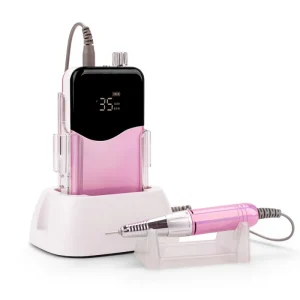 Accept UV Print LOGO Gradient Pink Rechargeable 45W Cordless Nail Drill Machine 35000RPM E File Sander