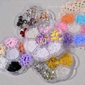 Accessories Nail Candy Jewelry 3D Cute Resin Bow Knot Aurora Bear Butterfly Rhinestone Mixed Nail Art Decorations