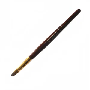 Acetoneproof Red Wooden Handle Manicure Brush Gel Nail Brush for UV Gel Polish With Nylon Hair