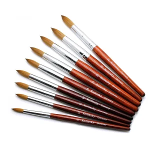 Acrylic 100% Kolinsky Nail Brush with Wooden Handle Support Customize Logo