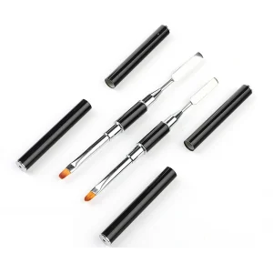 Acrylic Dual-Ended Gel Brush for Nail Extension Gel Picker and Nail Pusher Peeler Scraper Nail Pen Brush