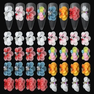 Acrylic Flower Nail Art Decoration Mixed DIY Kawaii Nail Charms Resin 3D Charms Hand Made Flowers for Nails