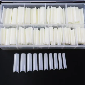 Acrylic French Half Cover 500pcs Xxl C Curve Nail Tips Straight Clear Tip Nail Long Tapered Square Nail Tips