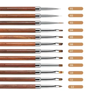 Acrylic Handle Nail Art Brushes Kolinsky Hair Acrylic Gel Painting Pen Drawing Liner Professional UV Gel Nail Tools