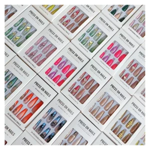 Acrylic Luxury False Nails Private Label French Tip Vendor Packaging Box ABS Short Press on Nail High Quality 24 Piece