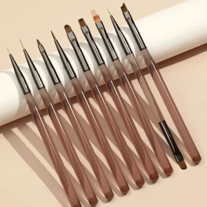 Acrylic Nail Art Brushes Set for Pattern Design Gradient Effects and Fine line French Manicures