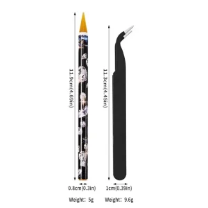 Acrylic Nail Brush Pencil Tweezers Nail Art Tool Kit Self adhesive Rhinestones Gem Brush Drilling Pointer Pen Manicure Tools