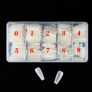 Acrylic Nail Tips 500pcs French Acrylic Nails Half Cover Artificial False Nails Tips with Box