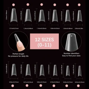 Acrylic PMMA Nail Tips Full Coverage Press On False Nails for Professional Nail Tech or Home Use