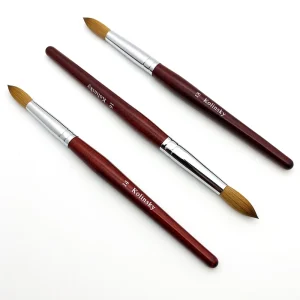 Acrylic Powder Brush Red Wooden Handle 100% 80% 60% Kolinsky Acrylic Nail Brush Size 16