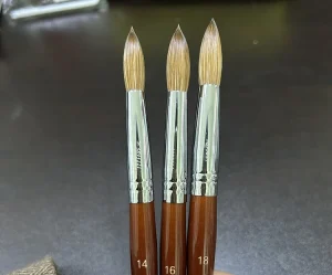 Acrylic Round Crimped Paint Brush Professional Acrylic Powder Nail Brush 100% Kolinsky Manicure Brushes Wood