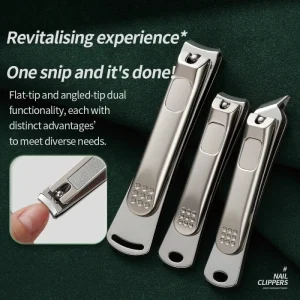 Alloy Nail Clippers with Wide Jaw Opening Three Sizes for Finger Toe Manicures Pedicures and Cuticle Trimming