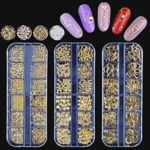 Alloy Rhinestones 3D Art Sticker for Nails Decals Charms Nail Decorations