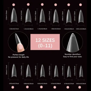 Almond Soft Gel Nail Tips Full Cover Press On Acrylic False Nails for DIY or Professional Use