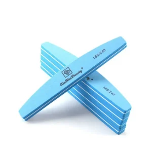 Arch Shape Luxury Blue Reusable Nail Buffer 100 150 180 240 Grit Emery Double Sided Custom Logo Packing 10 Pack Nail File