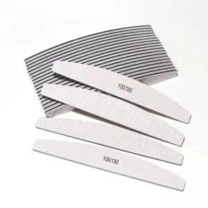 Arched Zebra Nail File 100 180 and 180 240 Grit Double Sided Sandpaper EVA Plastic Black Cushion Salon Supplies