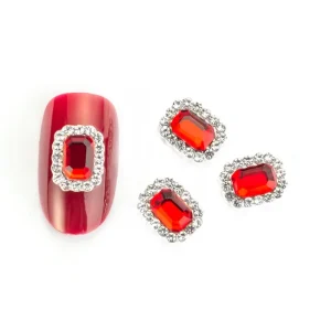 Artificial Fingernails Nail Art Rhinestones Decoration Colorful Oval Shape Alloy Ornament Accessories 3D Luxurious