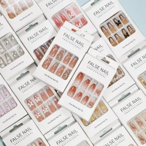 Artificial Fingernails OEM/ODM Multiple Color Design Fashion Press on Nails with Diamonds
