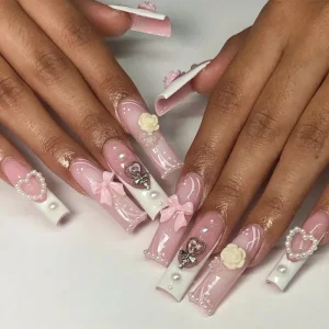 Artificial Long False French False Nails 3d Art Designed Press on Nails Artificial Nails Hand Made Customized Design