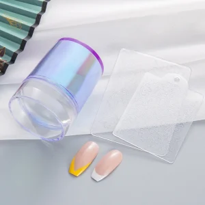 Aurora Handle Nails Stamping Kit French Soft Silicone Jelly Nail Art Stamper with Scraper